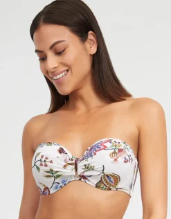 Nuria Ferrer Jasmine Bandeau Bikini Top - White Floral Online