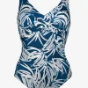 Charmline Jean Breeze Twist Front Swimsuit - Denim White Fashion