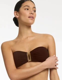 Jets et Bandeau Bikini Top - Chocolate Sale
