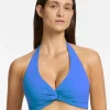 Jets et D DD Twist Front Bikini Top - Tide Blue Hot