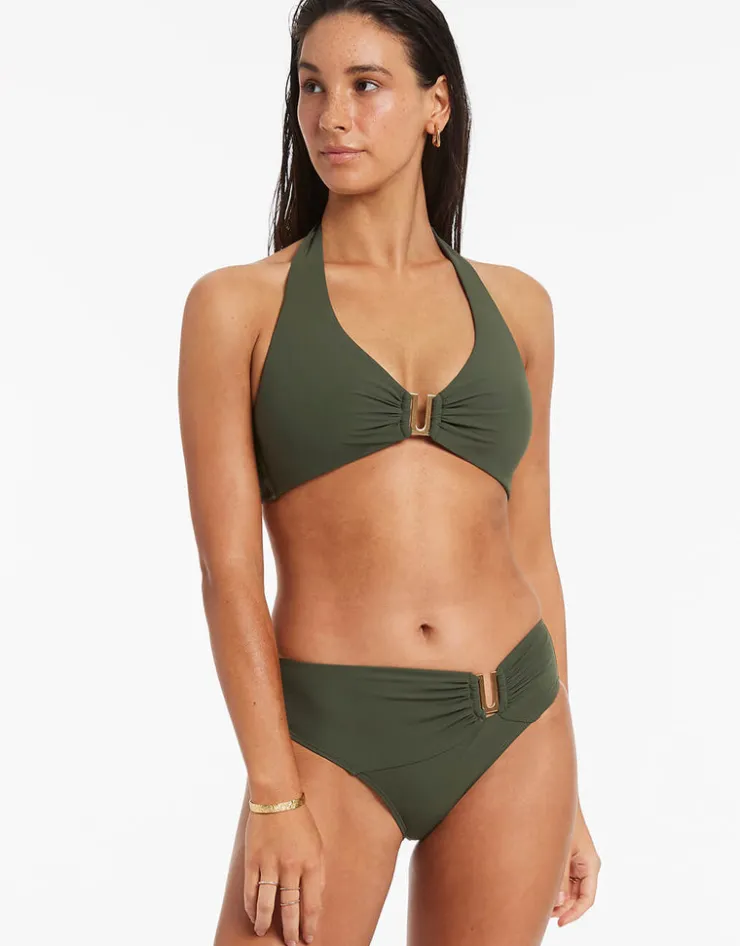 Jets et D DD U Trim Halter Bikini Top - Olive Online