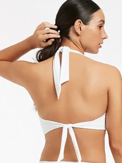 Jets et D DD U Trim Halter Bikini Top - White Sale