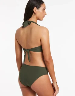 Jets et D DD U Trim Halter Bikini Top - Olive Online