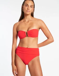 Jets et Fold Down Bikini Pant - Cherry Discount
