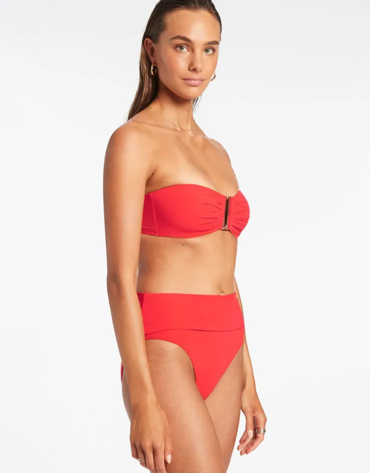 Jets et Fold Down Bikini Pant - Cherry Discount