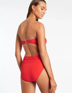 Jets et Fold Down Bikini Pant - Cherry Discount