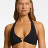 Jets et Lien Triangle Bikini Top - Black Discount
