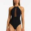 Jets et Lure High Neck Swimsuit - Black Sale