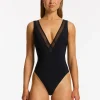 Jets et Lure Plunge Swimsuit - Black Sale