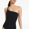 Jets et One Shoulder Swimsuit - Black New