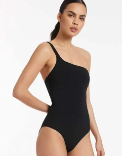Jets et One Shoulder Swimsuit - Black New