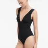 Jets et Plunge Swimsuit - Black Fashion