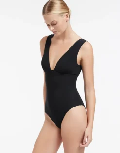 Jets et Plunge Swimsuit - Black Fashion