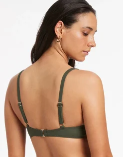 Jets et Trim C-D Bikini Top - Olive Fashion