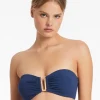 Jets et U Trim Bandeau Bikini Top - Pacific Blue Online