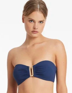 Jets et U Trim Bandeau Bikini Top - Pacific Blue Online