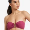 Jets et U Trim Bandeau Bikini Top - Orchid New