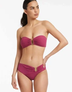 Jets et U Trim Bandeau Bikini Top - Orchid New