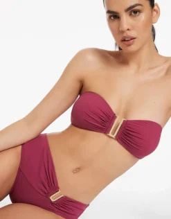 Jets et U Trim Bandeau Bikini Top - Orchid New