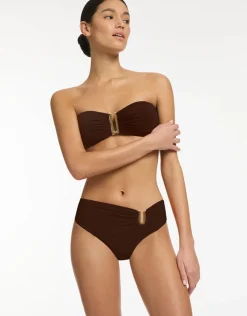 Jets et U Trim Mid Bikini Pant - Chocolate New