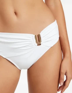 Jets et U Trim Mid Bikini Pant - White Fashion