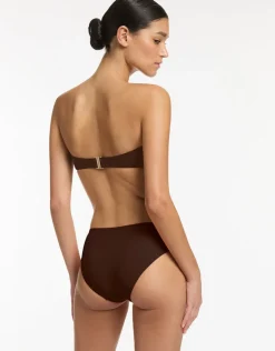 Jets et U Trim Mid Bikini Pant - Chocolate New
