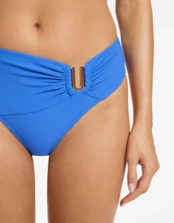 Jets et U Trim Mid Bikini Pant - Tide Blue Hot