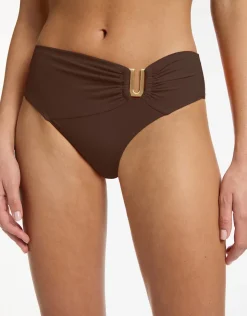Jets et U Trim Mid Bikini Pant - Chocolate New
