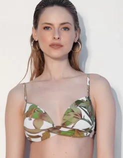 Maryan Mehlhorn Journey Moulded Underwired Bikini Top - Cream Reed Discount