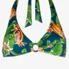 Watercult Jungle Mania Halter Bikini Top - Cocoa Tropics New
