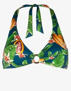 Watercult Jungle Mania Halter Bikini Top - Cocoa Tropics New