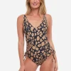 Gottex Jungle Queen V Neck Swimsuit - Brown/Black Online