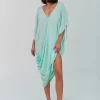 Pitusa Juno Draped Dress - Aqua Clearance