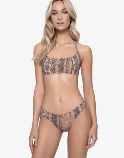 PQ Swim Kaa Reversible Seamless Wave Full Bikini Pant - Animal Discount
