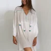 Watercult Kaftan Tunic - White and Blue New