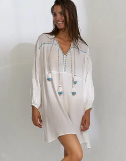 Watercult Kaftan Tunic - White and Blue New