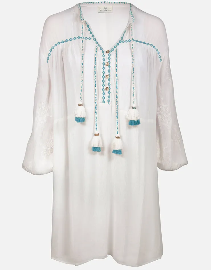 Watercult Kaftan Tunic - White and Blue New