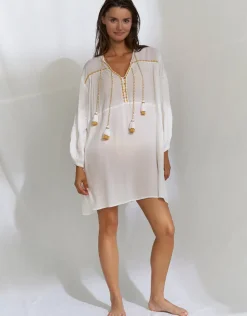 Watercult Kaftan Tunic - White and Pineapple Online