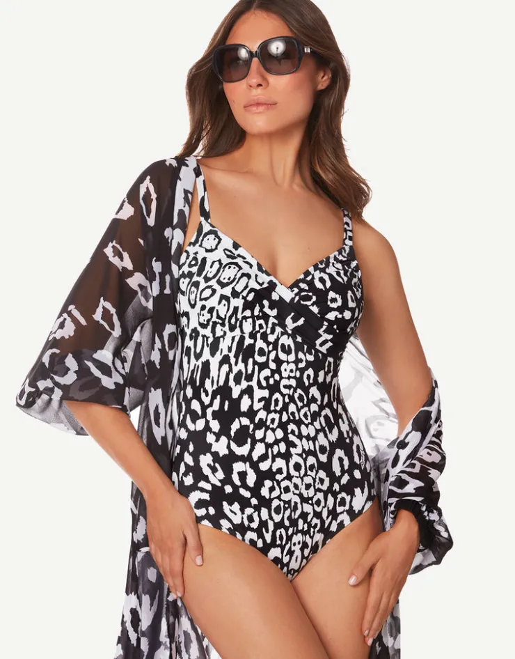 Roidal Kalina Underwired Crossover Swimsuit - Black and White Clearance