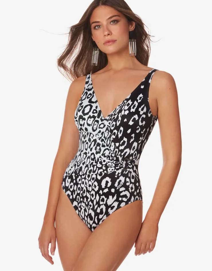 Roidal Kalina Wrap Swimsuit - Black and White Outlet