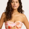 Seafolly La Mer Twist Bandeau Bikini Top - White Discount
