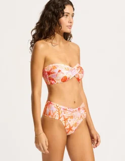 Seafolly La Mer Twist Bandeau Bikini Top - White Discount