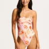 Seafolly La Mer Twist Bandeau Swimsuit - White Best