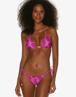 ViX Paula Hermanny Leela Ripple Tie Bikini Pant - Pink Discount