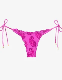 ViX Paula Hermanny Leela Ripple Tie Bikini Pant - Pink Discount