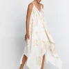Greek Archaic Kori Lefkada Handkerchief Dress - Natural and Gold Clearance