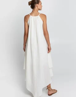 Greek Archaic Kori Lefkada Handkerchief Dress - Natural and Gold Clearance