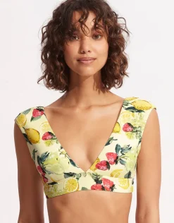 Seafolly Lemoncello Cap Sleeve Bikini Top - Lemoncello Outlet