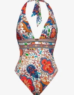 Maryan Mehlhorn Libertine Halterneck Swimsuit - Vibrant White Discount