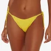 ViX Paula Hermanny Light Scales Ripple Tie Bikini Pant - Yellow New
